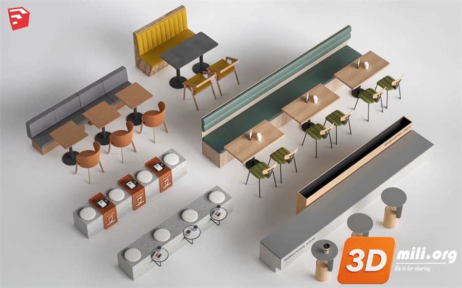 Cafe Furniture Skp Files 